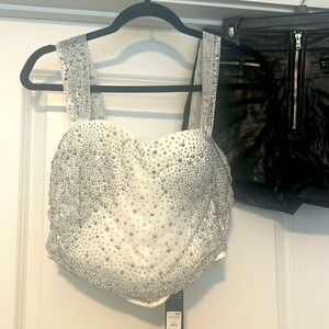 Under the Spotlight Rhinestone Bustier White